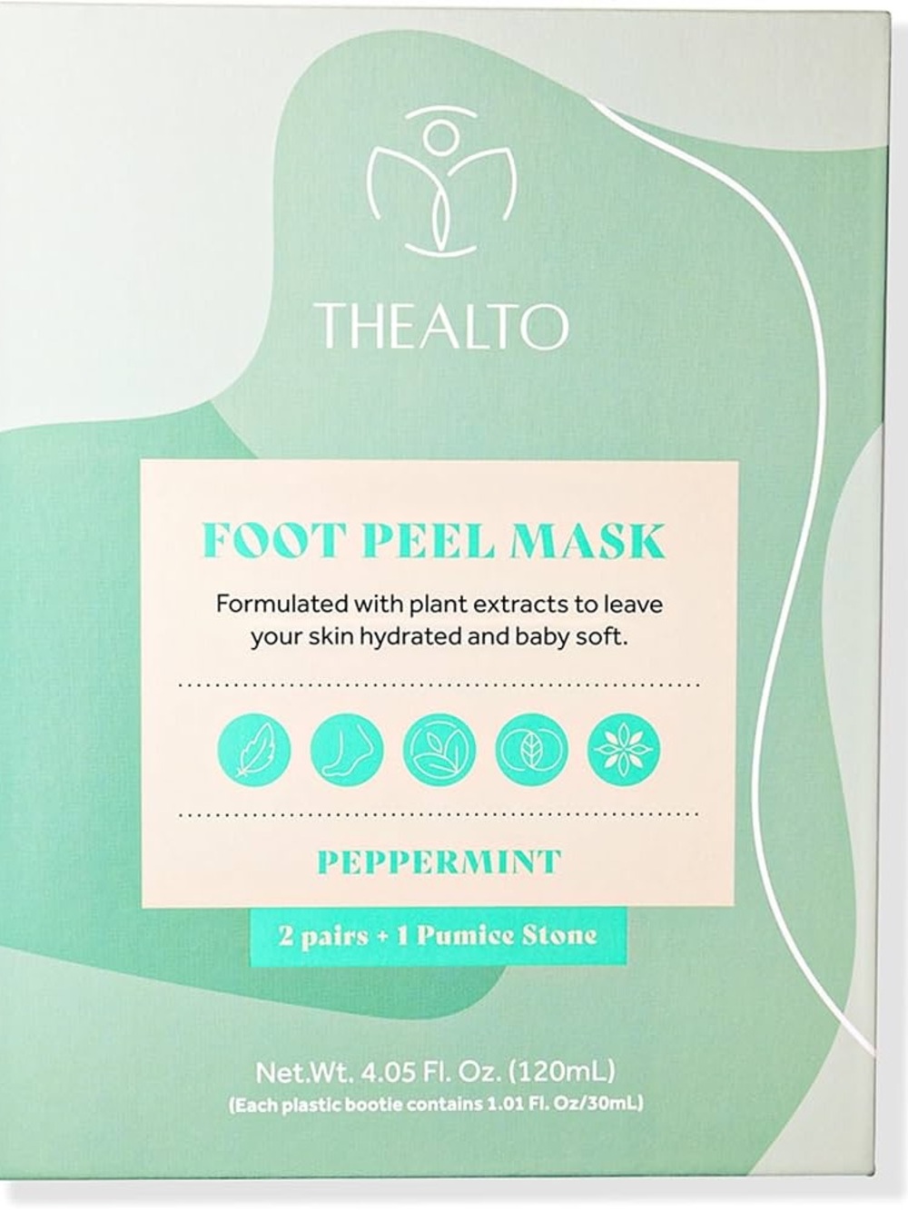 Peppermint Foot Peel Mask/with Pumice Stone - Hydrating Foot Treatment